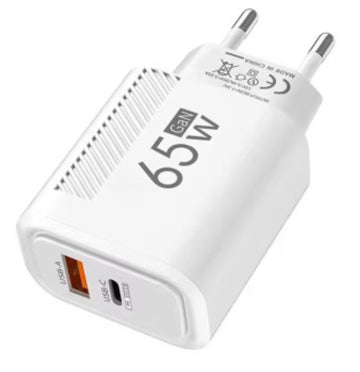 Caricatore GaN 65W Fast Charger 1x USB-C - 1USB A