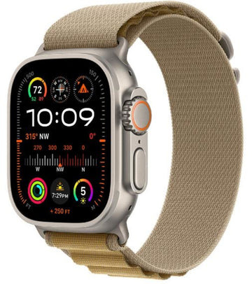 Apple Watch Ultra 2 GPS + Cellular, Cassa 49 mm in titanio naturale con Alpine Loop Sahara - Medium